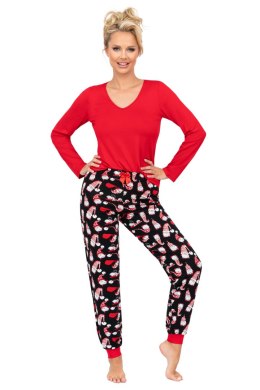 Piżama Santi Long Red Red 36