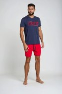 Piżama Oxford 38285-59X Granatowo-Czerwona Granatowo-Czerwony XXL