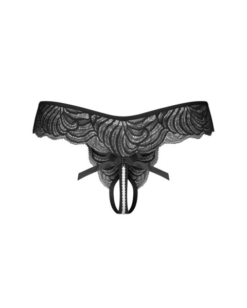 Stringi Trinise Crotchless Thong Black XXL/XXXL