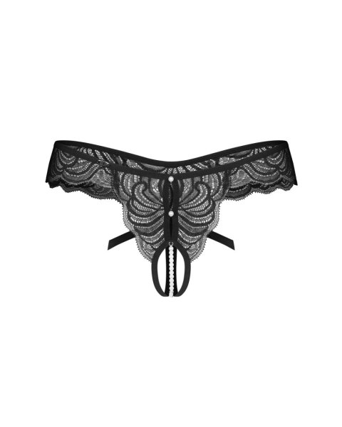 Stringi Trinise Crotchless Thong Black S/M