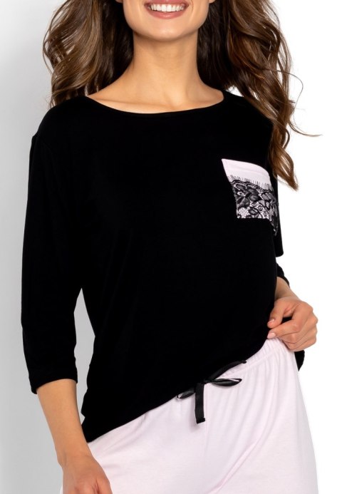 Piżama Ashley Black-Pink L