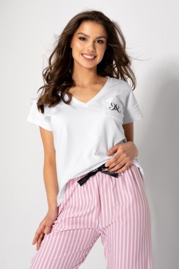 Piżama Jennifer White-Pink XL