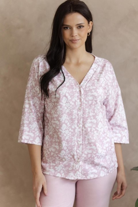 Piżama Lucinda Maxi 3575 Maxi Pudrowy Róż XXXXXL
