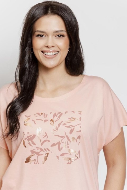 Piżama Valentina Maxi 3570 Morelowa Morelowy XXXL