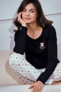 Piżama Polly 3231 Czarna Czarny XL