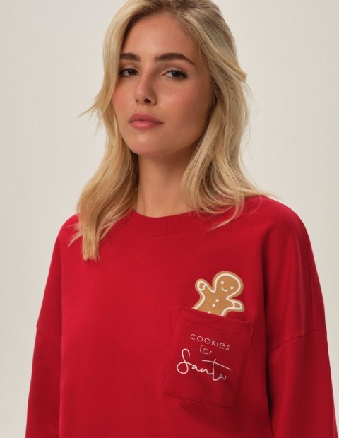 Piżama Fawn 41900-33X Czerwona Czerwony XL