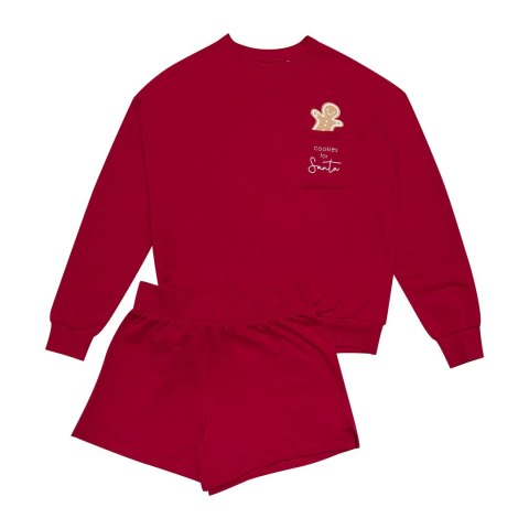 Piżama Fawn 41900-33X Czerwona Czerwony XXL