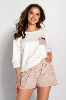 Piżama Ella Ecru-Powder Pink XL