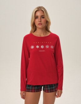 Piżama Feli 41898-33X Czerwone Czerwony XXL