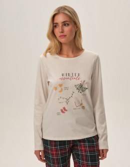 Piżama Florencia 41902-80X Beżowa Beżowy XXL