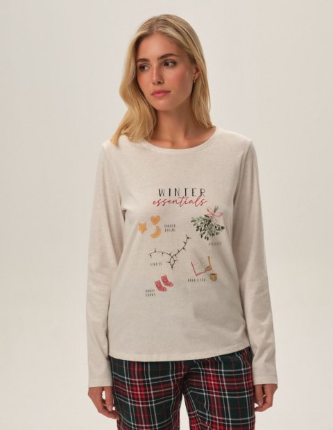 Piżama Florencia 41902-80X Beżowa Beżowy XXL