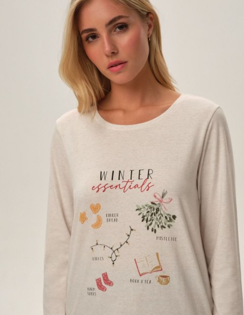 Piżama Florencia 41902-80X Beżowa Beżowy XXL