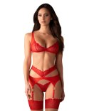Komplet Cupide Desir 3-częściowy Czerwony L/XL