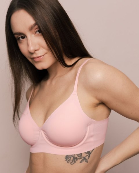Biustonosz Simple t-shirt Bra Różowy Różowy L