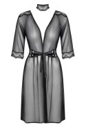 Peniuar Lucita + koronkowy pasek + choker GRATIS! Czarny S/M