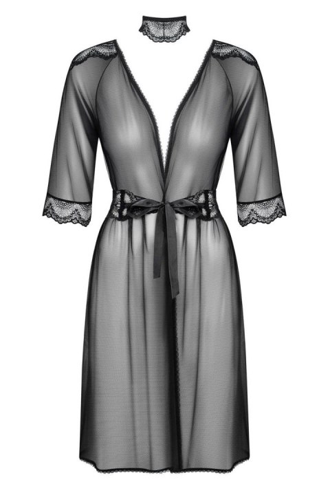 Peniuar Lucita + koronkowy pasek + choker GRATIS! Czarny S/M