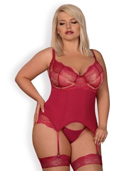 Gorset Rosalyne + stringi GRATIS! Czerwony S/M