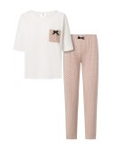 Piżama Eliza Ecru-Powder Pink XL