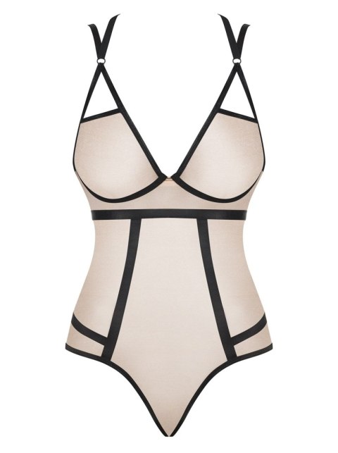 Body Nudelia Beżowo-Czarne Beżowo-Czarny S/M