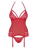 Gorset Secret of Love 838-COR-3 + stringi GRATIS! Red S/M