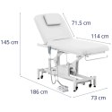 Łóżko stół kosmetyczny do masażu elektryczny 2 silniki 200 kg LYON - białe Physa