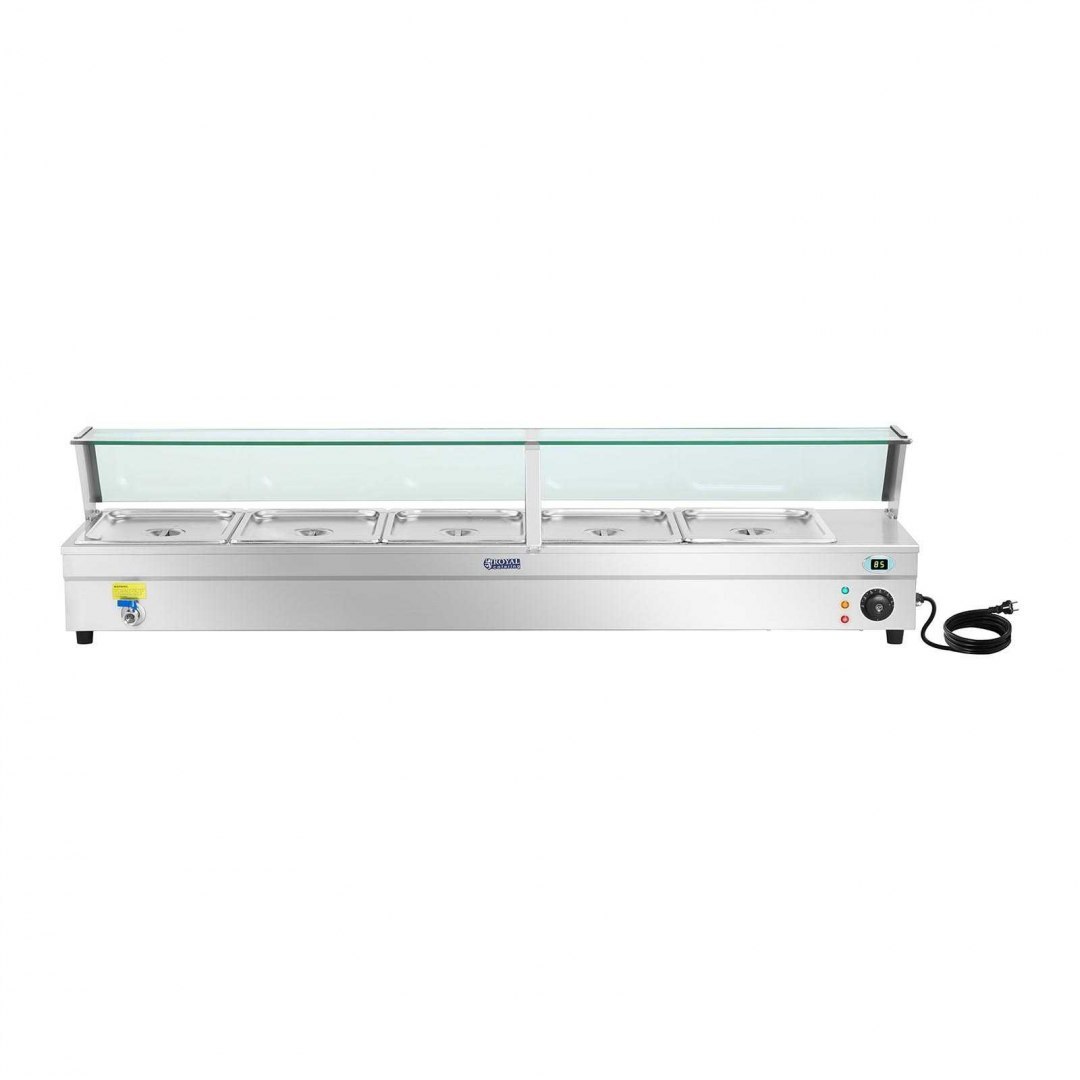 Bemar podgrzewacz wodny z kranem i szklaną osłoną 2200W 30L + 5x pojemnik GN1/2 Royal Catering Bemar podgrzewacz wodny z kranem i szklaną osłoną 2200W 30L + 5x pojemnik GN1/2 Royal Catering