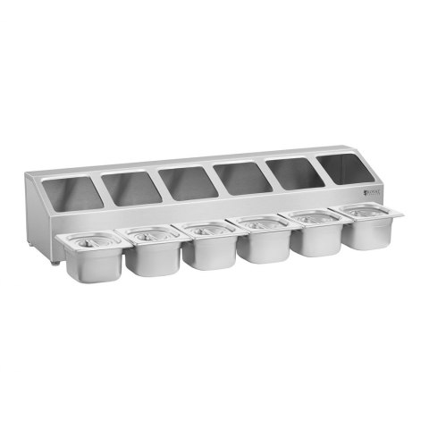 Ekspozytor stojak na pojemniki 6x GN 1/6 + pojemniki z pokrywkami Royal Catering Ekspozytor stojak na pojemniki 6x GN 1/6 + pojemniki z pokrywkami Royal Catering