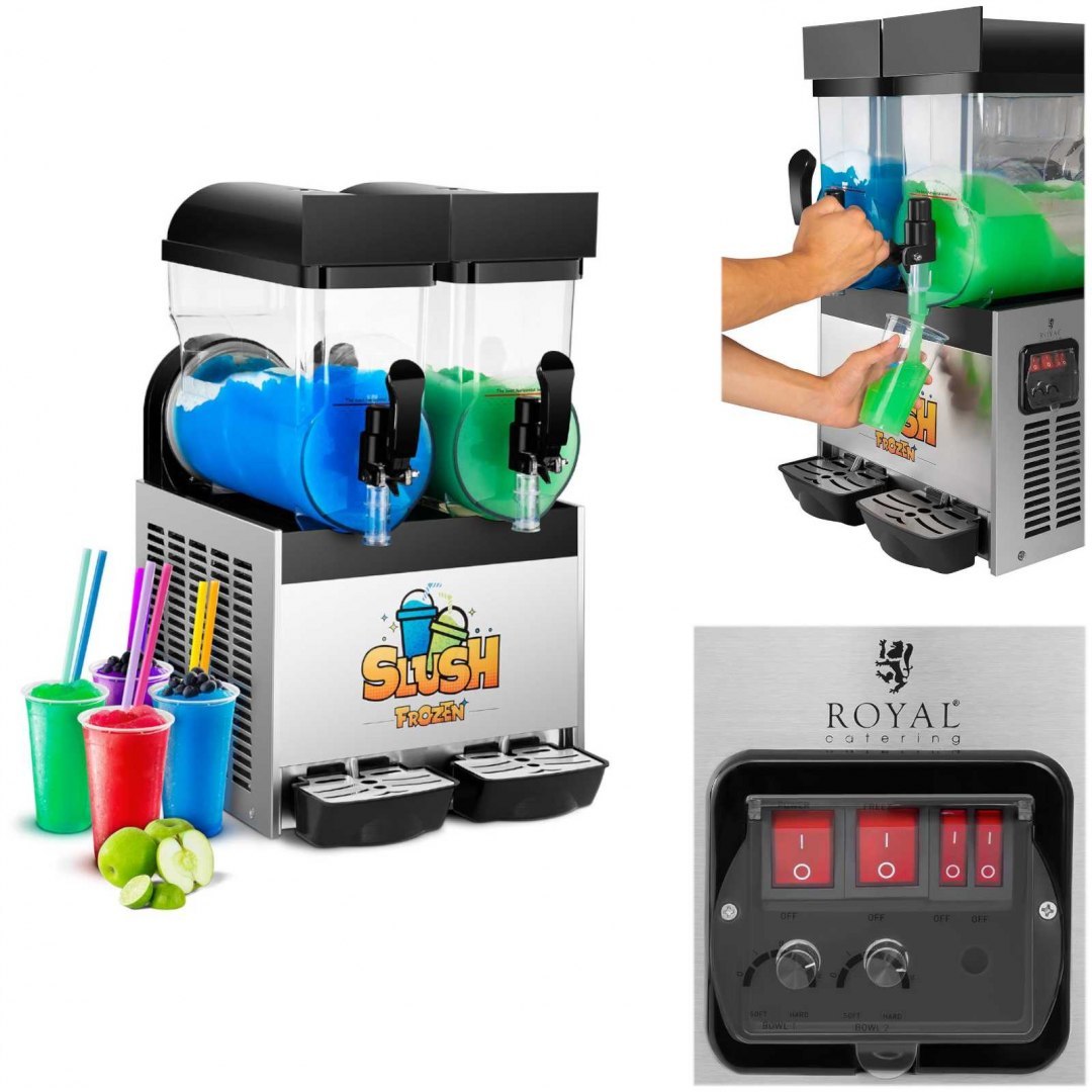 Granitor dyspenser urządzenie do napojów slush granity podwójny 2x 15L Royal Catering Granitor dyspenser urządzenie do napojów slush granity podwójny 2x 15L Royal Catering
