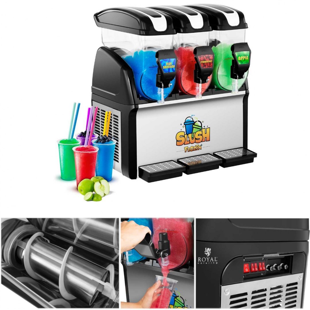 Granitor dyspenser urządzenie do napojów slush granity potrójny 3x 15L Royal Catering Granitor dyspenser urządzenie do napojów slush granity potrójny 3x 15L Royal Catering