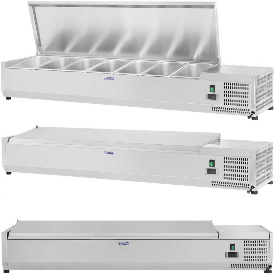 Nadstawa chłodnicza ze stalową pokrywą 7x GN1/3 160cm Royal Catering Nadstawa chłodnicza ze stalową pokrywą 7x GN1/3 160cm Royal Catering