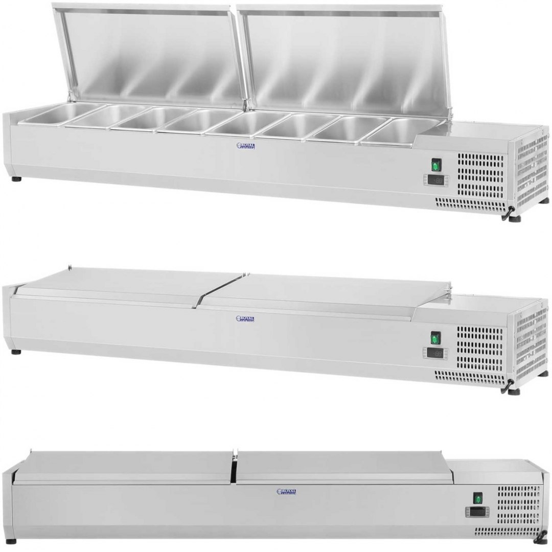 Nadstawa chłodnicza ze stalową pokrywą 8x GN1/3 180cm Royal Catering Nadstawa chłodnicza ze stalową pokrywą 8x GN1/3 180cm Royal Catering