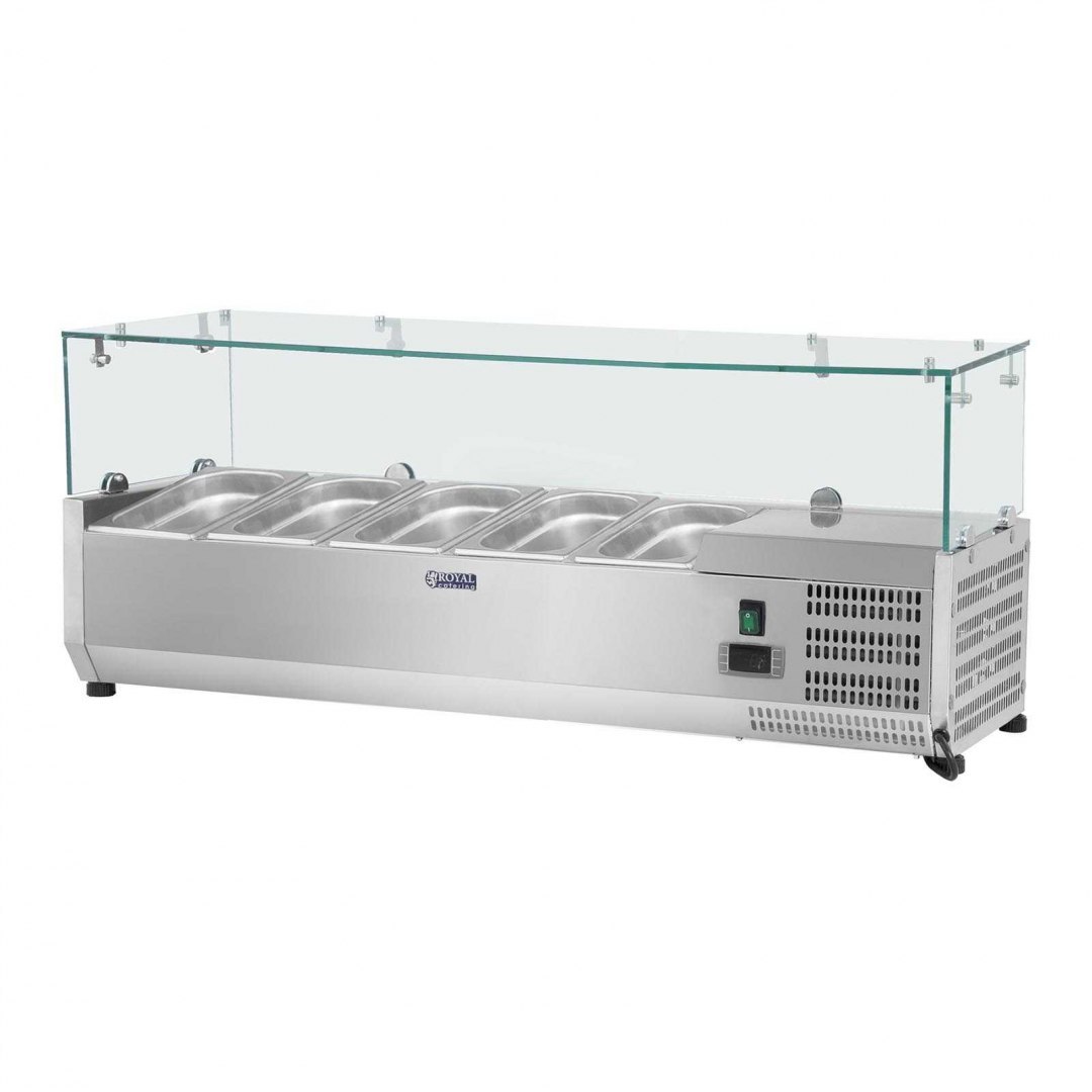 Nadstawa chłodnicza ze szklaną osłoną 5x GN1/4 120cm Royal Catering Nadstawa chłodnicza ze szklaną osłoną 5x GN1/4 120cm Royal Catering
