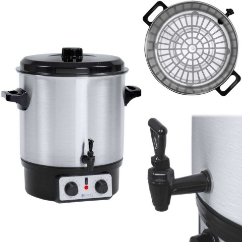 Podgrzewacz warnik do grzańca grzanego wina z kranem timerem stal nierdzewna 2000W 27L Royal Catering Podgrzewacz warnik do grzańca grzanego wina z kranem timerem stal nierdzewna 2000W 27L Royal Catering