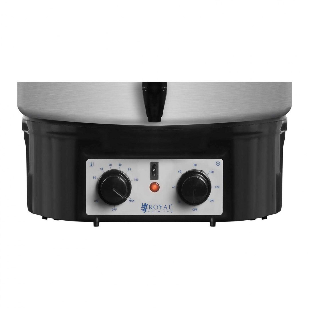 Podgrzewacz warnik do grzańca grzanego wina z kranem timerem stal nierdzewna 2000W 27L Royal Catering Podgrzewacz warnik do grzańca grzanego wina z kranem timerem stal nierdzewna 2000W 27L Royal Catering