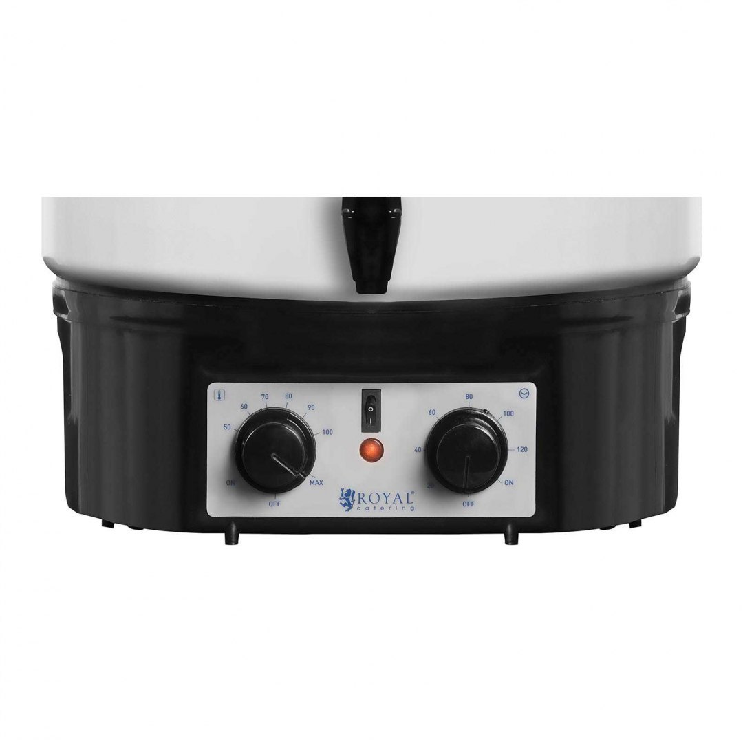 Podgrzewacz warnik grzańca do grzanego wina kawy z kranem timerem 1800W 27L Royal Catering Podgrzewacz warnik grzańca do grzanego wina kawy z kranem timerem 1800W 27L Royal Catering