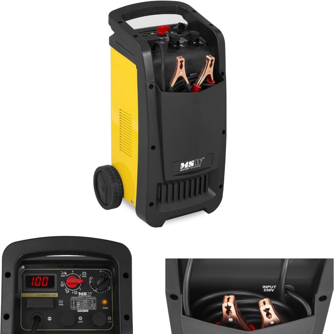 Prostownik rozruchowy do akumulatorów samochodowych Timer 12/24V 100A rozruch 480A MSW Prostownik rozruchowy do akumulatorów samochodowych Timer 12/24V 100A rozruch 480A MSW