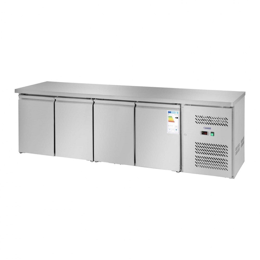 Stół chłodniczy 4-drzwiowy z blatem roboczym ze stali nierdzewnej od -2 do 8C 450L Royal Catering Stół chłodniczy 4-drzwiowy z blatem roboczym ze stali nierdzewnej od -2 do 8C 450L Royal Catering
