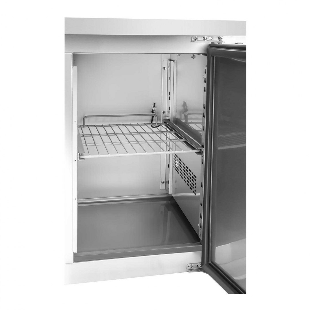 Stół chłodniczy 4-drzwiowy z blatem roboczym ze stali nierdzewnej od -2 do 8C 450L Royal Catering Stół chłodniczy 4-drzwiowy z blatem roboczym ze stali nierdzewnej od -2 do 8C 450L Royal Catering