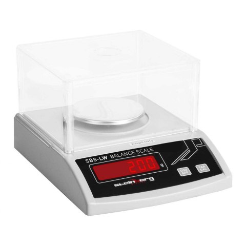 Waga laboratoryjna precyzyjna ze szklaną osłoną wyświetlaczem LED 200g / 0.001g Steinberg Systems Waga laboratoryjna precyzyjna ze szklaną osłoną wyświetlaczem LED 200g / 0.001g Steinberg Systems
