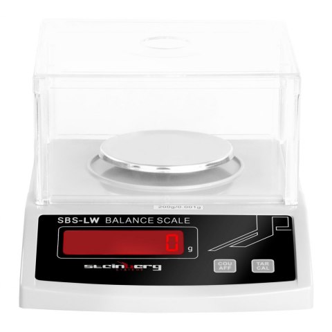 Waga laboratoryjna precyzyjna ze szklaną osłoną wyświetlaczem LED 200g / 0.001g Steinberg Systems Waga laboratoryjna precyzyjna ze szklaną osłoną wyświetlaczem LED 200g / 0.001g Steinberg Systems