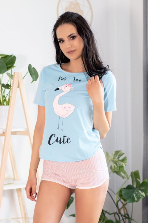 Piżama Cute Flamant Niebiesko-Różowy S/M Piżama Cute Flamant Niebiesko-Różowy S/M