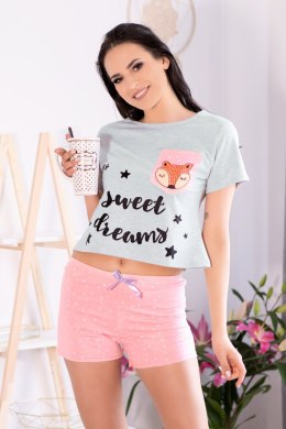 Piżama Russet Foxy Szaro-Różowy L/XL