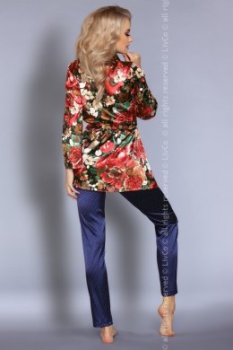 Szlafrok + spodnie Frida Secret Garden Collection Czerwono-Granatowy L/XL