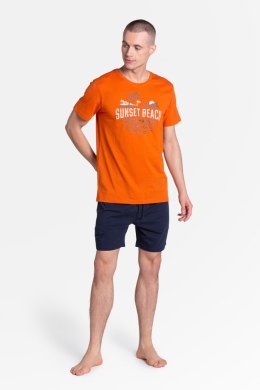 Piżama Led 38867-22X Pomarańczowo-Granatowa Pomarańczowo-Granatowy XL