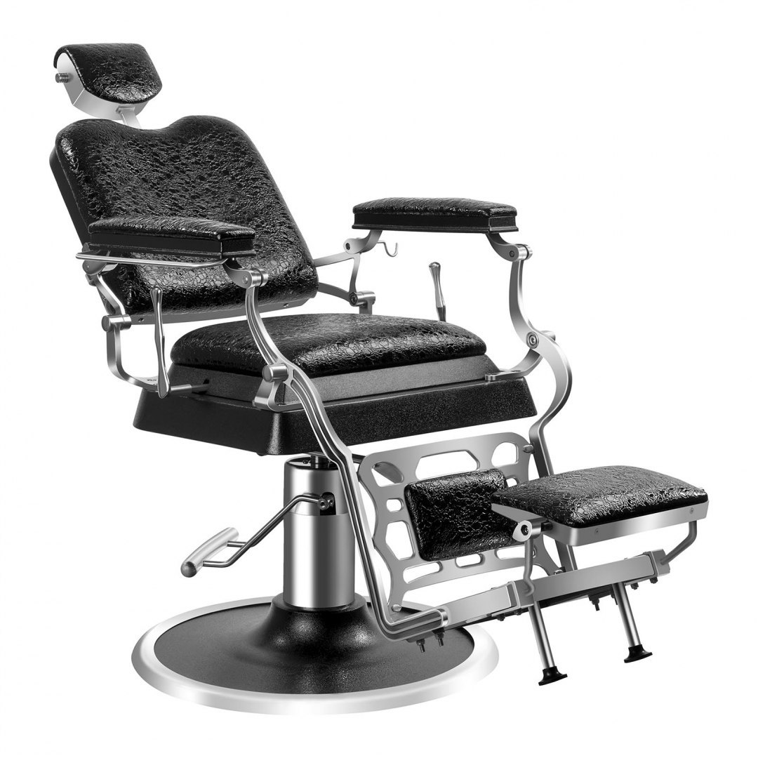 Fotel fryzjerski barberski z podnóżkiem obrotowy czarny Sheffield Black Physa Fotel fryzjerski barberski z podnóżkiem obrotowy czarny Sheffield Black Physa