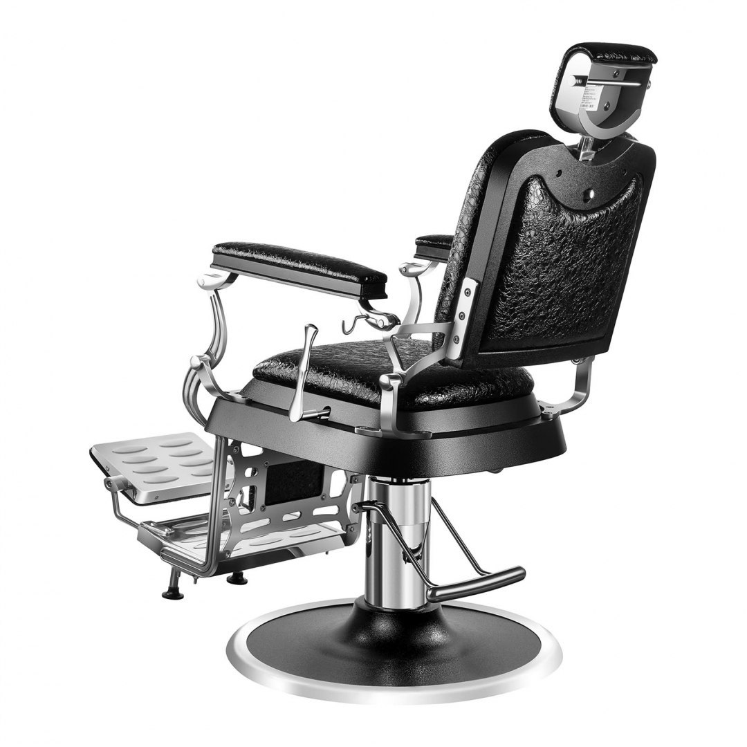Fotel fryzjerski barberski z podnóżkiem obrotowy czarny Sheffield Black Physa Fotel fryzjerski barberski z podnóżkiem obrotowy czarny Sheffield Black Physa