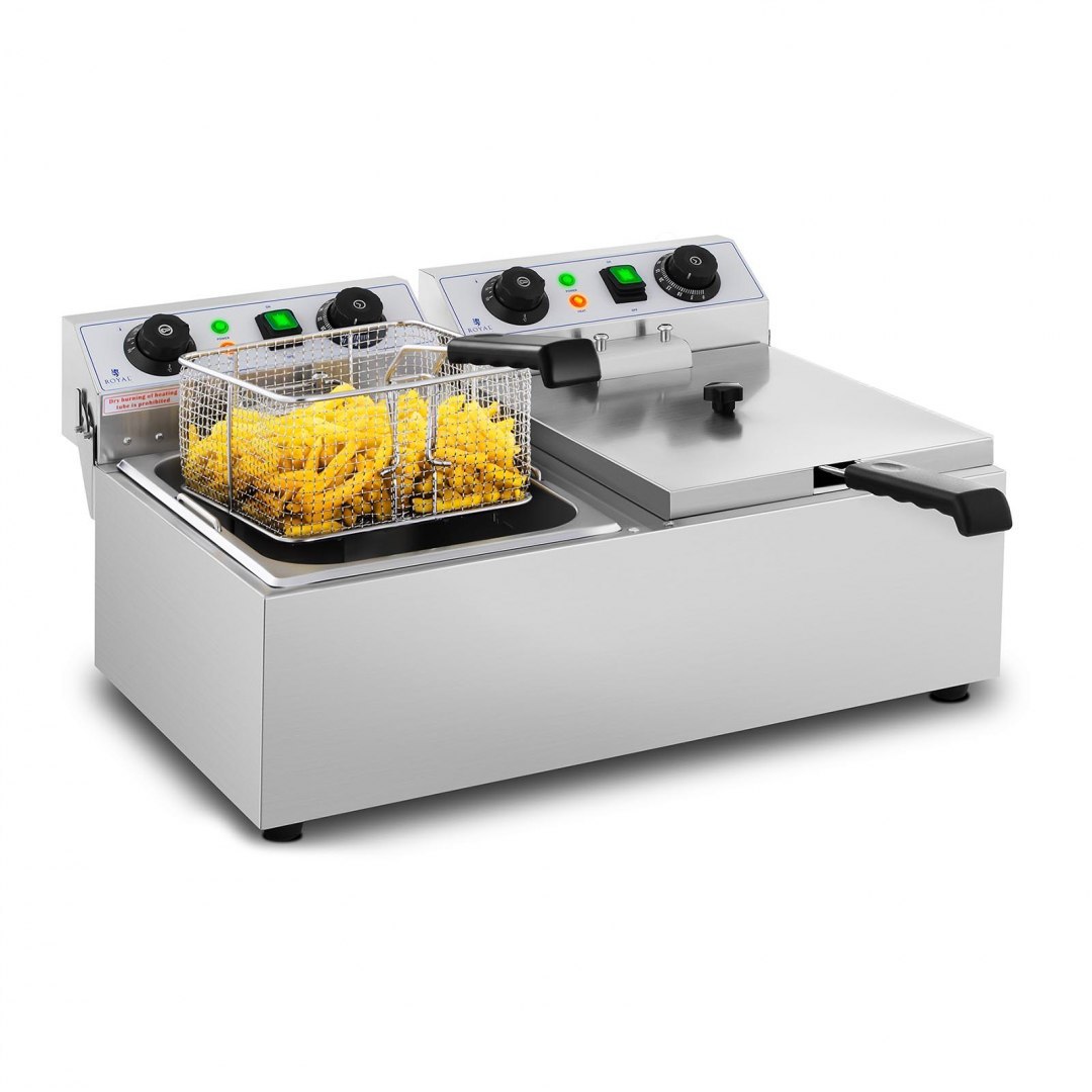 Frytownica nastawna gastronomiczna elektryczna TIMER 230 V 2 x 3200W 2 x 10 L Royal Catering Frytownica nastawna gastronomiczna elektryczna TIMER 230 V 2 x 3200W 2 x 10 L Royal Catering