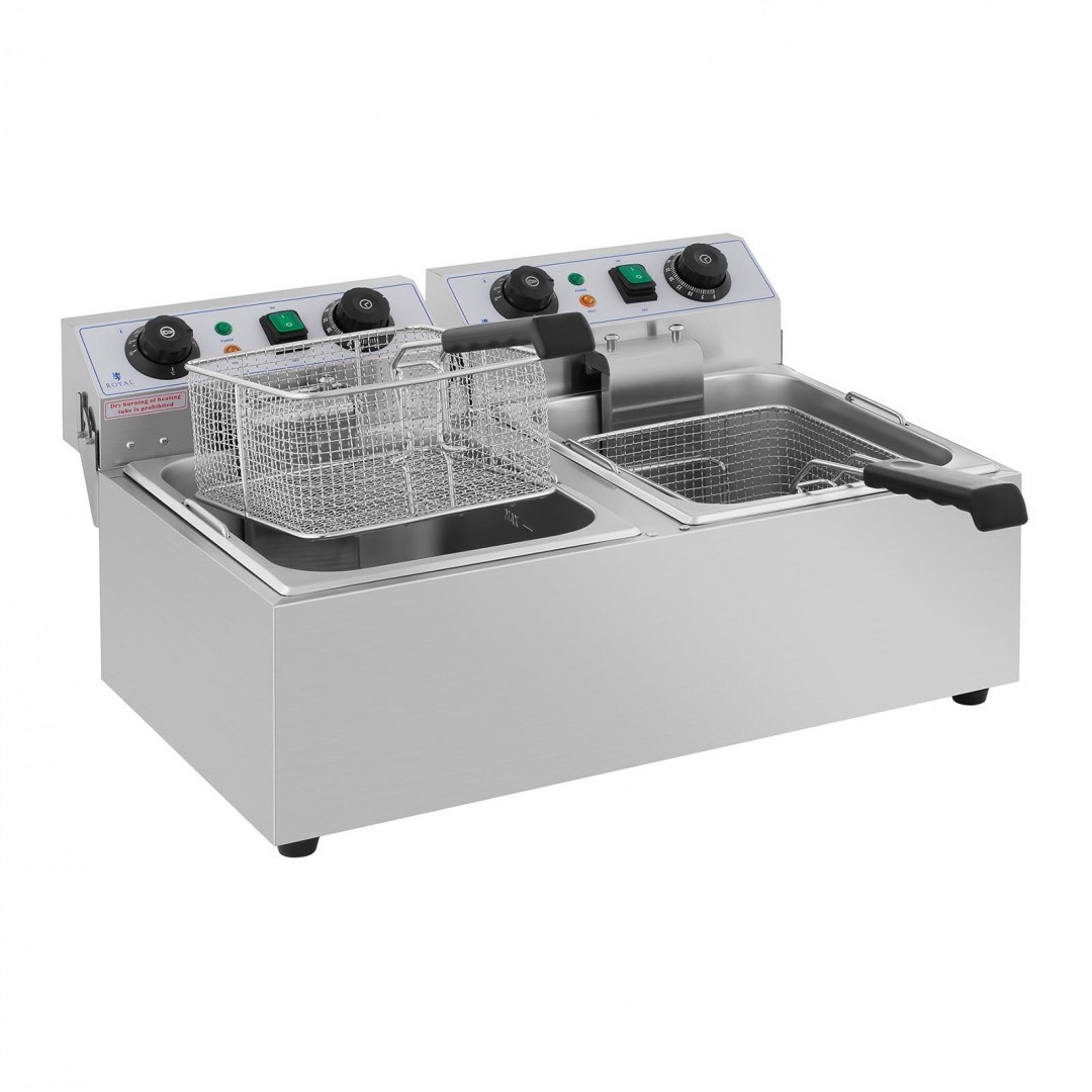 Frytownica nastawna gastronomiczna elektryczna TIMER 230 V 2 x 3200W 2 x 10 L Royal Catering Frytownica nastawna gastronomiczna elektryczna TIMER 230 V 2 x 3200W 2 x 10 L Royal Catering