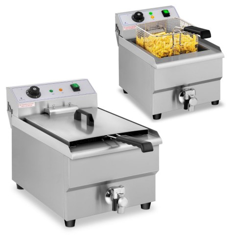 Frytownica nastawna gastronomiczna elektryczna z kranem 230 V 3500W 16 L Royal Catering Frytownica nastawna gastronomiczna elektryczna z kranem 230 V 3500W 16 L Royal Catering