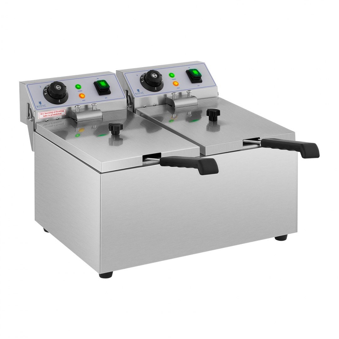 Frytownica podwójna gastronomiczna elektryczna 230 V 2 x 3200W 2 x 8 L Royal Catering Frytownica podwójna gastronomiczna elektryczna 230 V 2 x 3200W 2 x 8 L Royal Catering